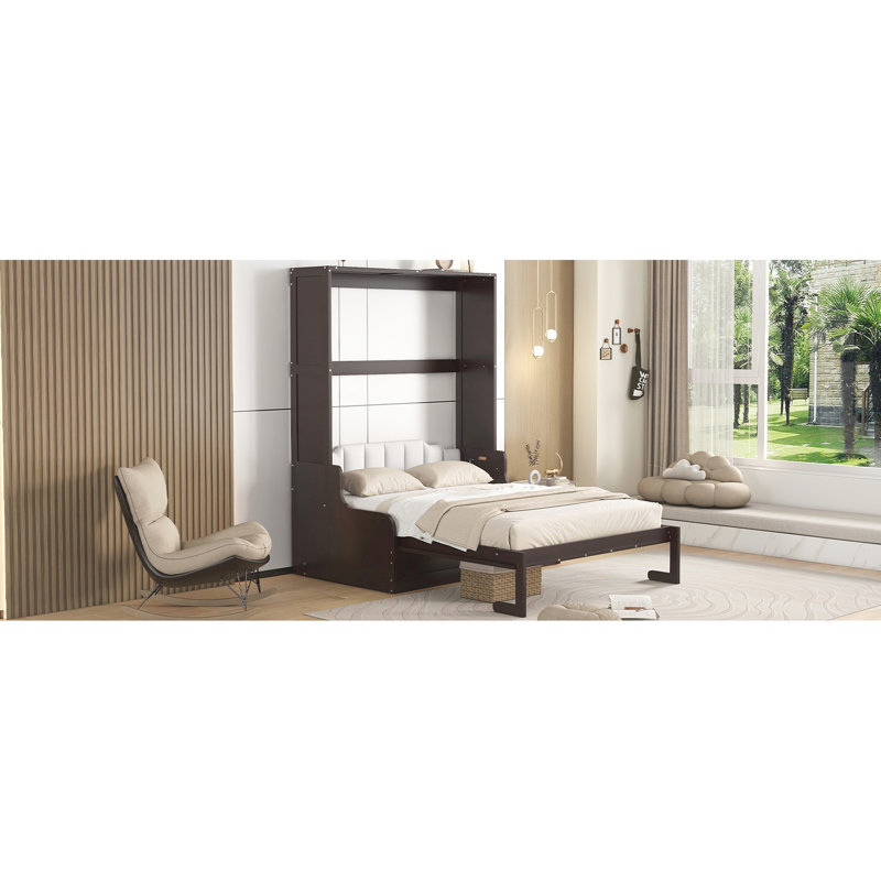 Grand lit escamotable mural avec coussin, grand espresso (ancien numéro: LP000791AAP-1)