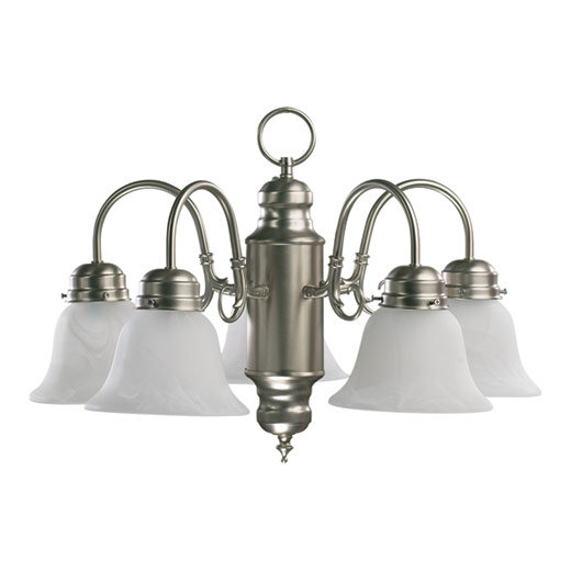 Lustre classique/traditionnel ombré 5 lumières Loyd, Nickel satiné