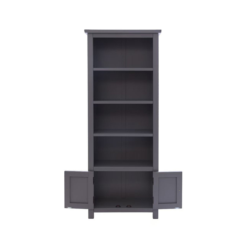 Arise-Sun High Bookcase with Cupboards, Dark Gray