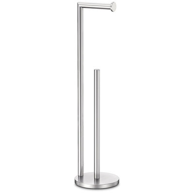 Freestanding Brushed Nickel Rustproof Toilet Paper Holder