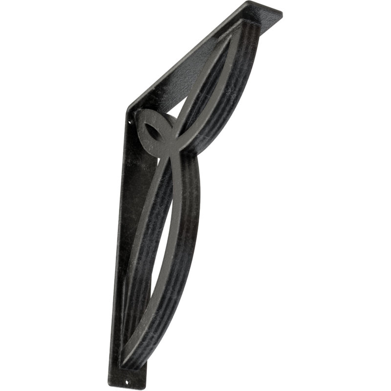 Support en fer forgé Versailles, H 15 po x l 2 po x P 12 po, Argent antique