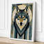 Noble Wolf Geometric - Wrapped Canvas-725247380-725247389