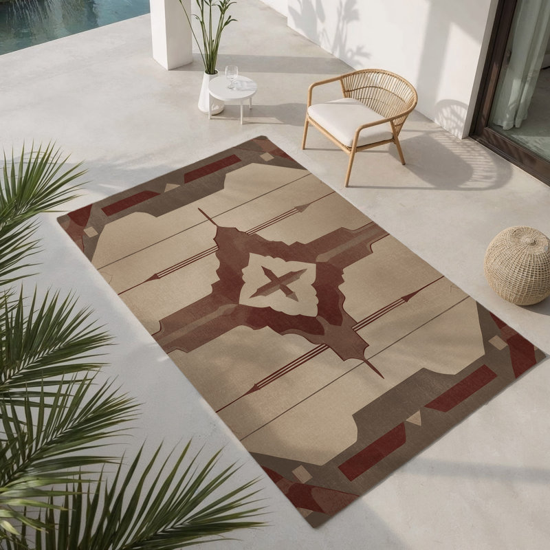 Tapis intérieur et extérieur Baroque Beauty, Rectangle 1 pi 6 po x 2 pi 6 po