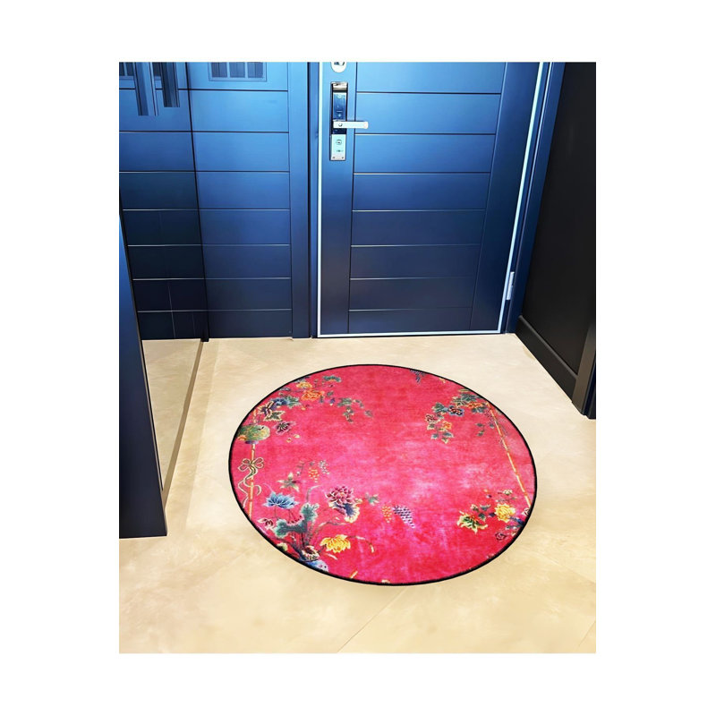 Tapis rond lavable à la machine, Sous-tapis rond 3 pi 3 po inclus