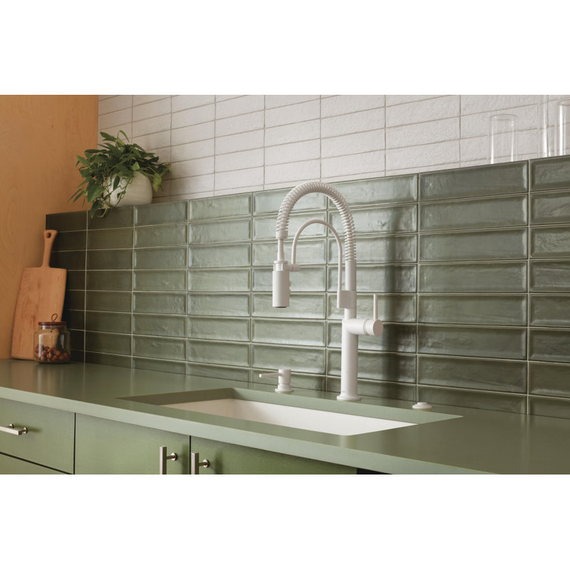 Jason Wu Semi-Professional Kitchen Faucet, Metal Lever Handle, Matte White