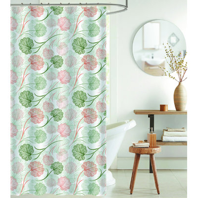 Ensemble de rideau de douche floral 13 pièces + crochets
