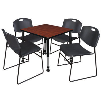 Kee Mobile Square Breakroom Table and Chair Set