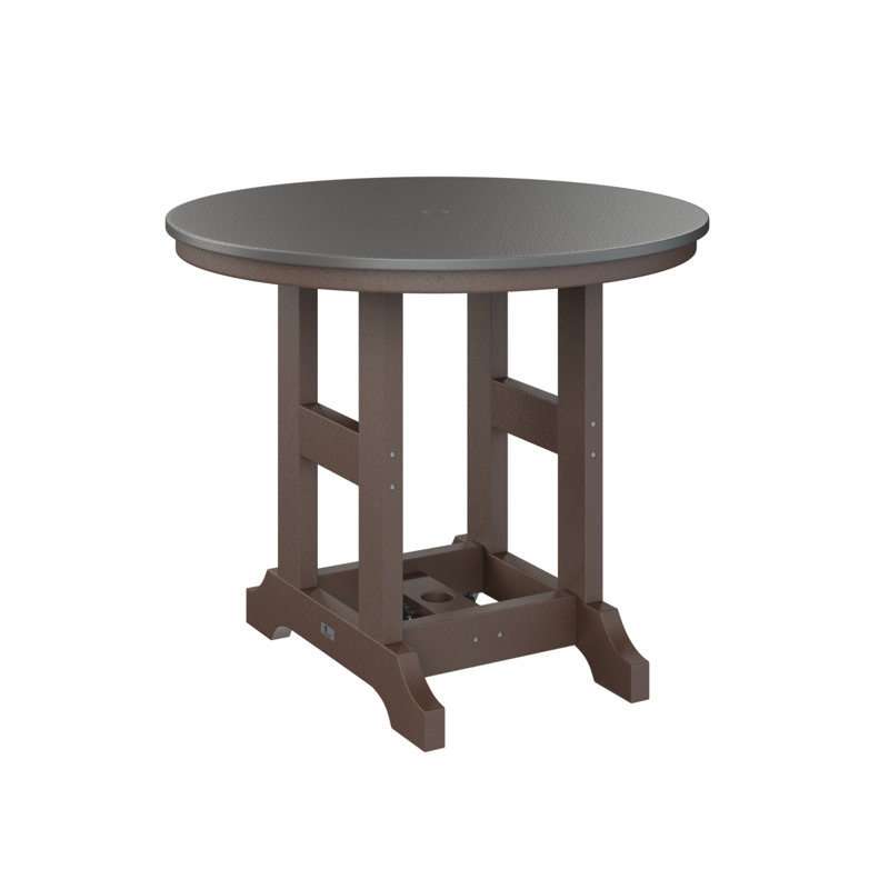 Table de salle à manger à hauteur de comptoir ronde de 38 po Berlin Gardens Garden Classic, Acier inoxydable martelé