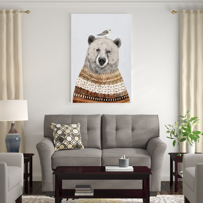 «Fair Isle Bear II» par Victoria Borges - impression sur toile tendue, H 48 po x l 32 po