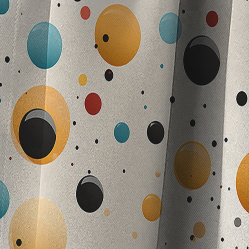 Motif à pois rétro I Revival - rideau abstrait - velours occultant - 1 panneaux, L 52 po x L 84 po