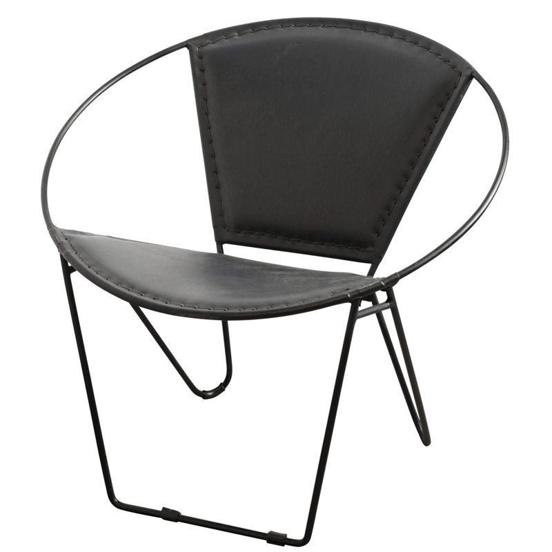 Fauteuil d'appoint en cuir Arcline - noir