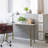 Chazael 40" Modern Desk with Marble Top Effect and Brass-Finished Metal Base, Compact Home Office or Vanity Table