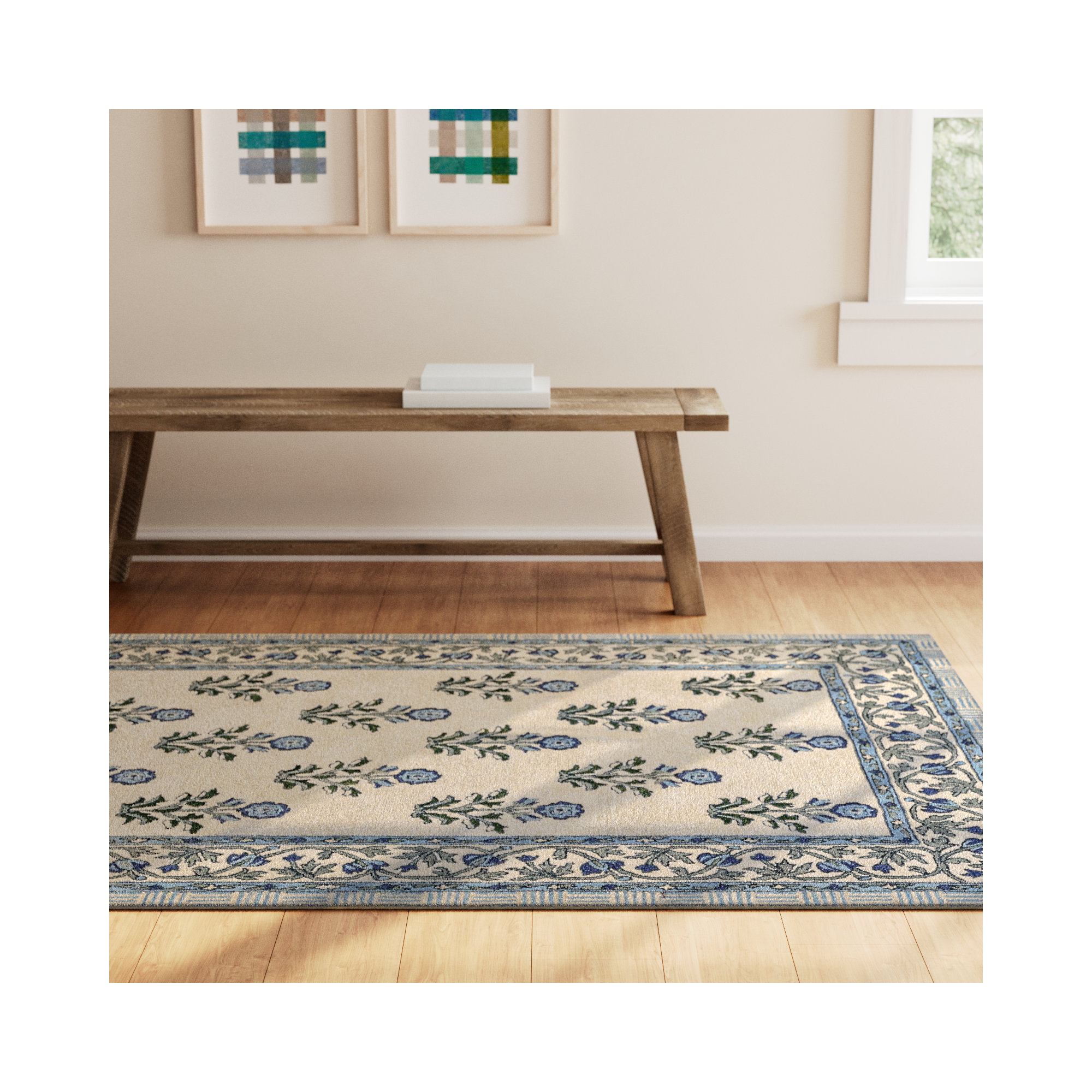Alice Handmade Wool Rug, Rectangle 2' x 3'