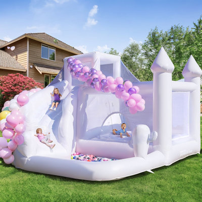 RELUNCH 16' Large Commercial PVC Bounce House Castle, with Long Slide & Big Ball Pit (1100w Blower) for Adults Kids, 16x14x10.5ft
