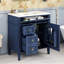 Meuble-lavabo simple avec lavabo supérieur, armoire de rangement pour la salle de bain avec 2 tiroirs et un tiroir basculant, rangement pour la salle de bain