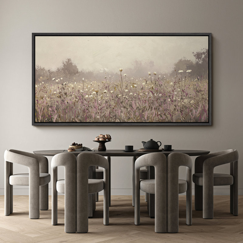 Œuvre d'art mauve, champ abstrait, H 30 po x l 60 po, Noir, noir, noir, noir