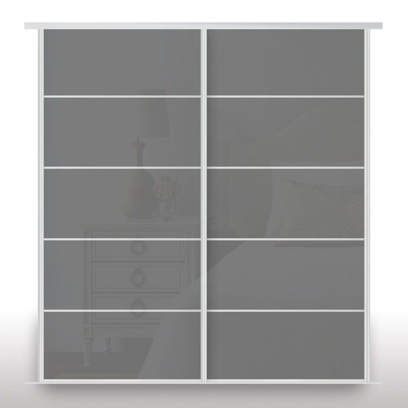 Libre 2 Door Wardrobe, Grey, 230cm x 186cm x 82cm
