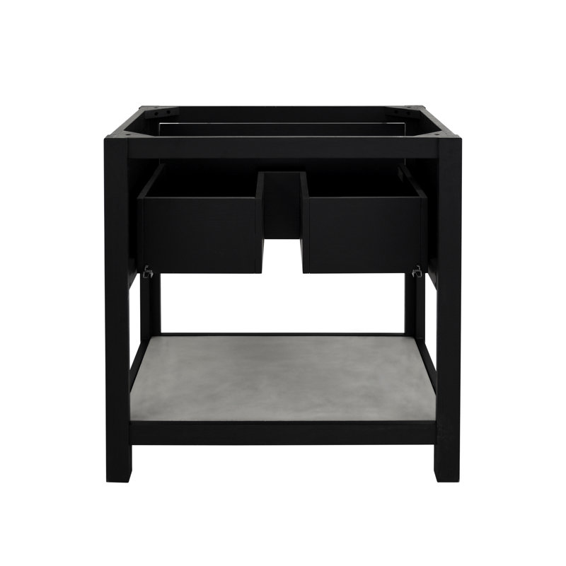 Base de meuble-lavabo simple 30 po Solace seulement, Chêne minuit / frêne