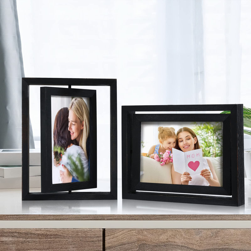 Paquet de 2 cadres photo flottants 5 x 7, Noir