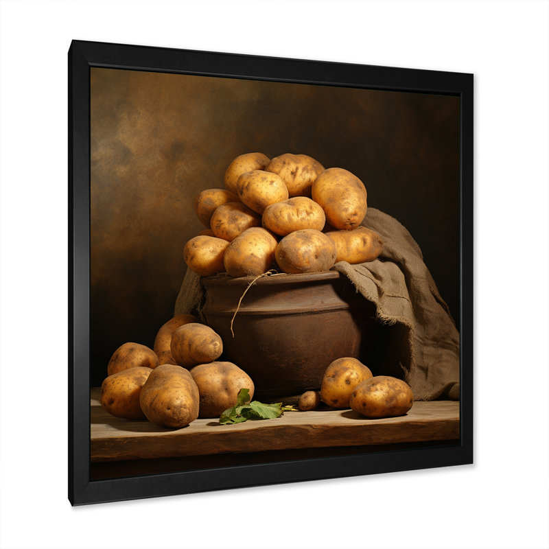 «Potato Amber» sur toile, H 24 po x l 24 po x P 1 po, Cadre simple noir