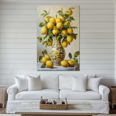 Art mural citron, affiche murale en toile citron, décoration murale pour la cuisine citron, art mural fruits italiens pour le mur, impressions murales rétro pour art mural de cuisine 20 po x 30 po