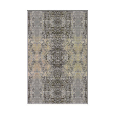Luxurious Woven Carpet 5.2 x 7.5 ft, 100% Polyester, 0.4 in Pile Height | Antibacterial, Non-Slip PVC Dot Underside, Machine Washable | Elegant 3D Digital Print Design, Perfect for Living Room & Bedroom Décor