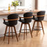 Colliers 360° Swivel Bar Stools With Bamboo Legs (Set Of 3)