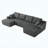 130" U-Shaped Modular Sectional Sofa with Chaise