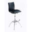 Tabouret de bar moderne en similicuir / hauteur réglable chromé de couleur noire-884451594