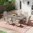 Table rectangulaire d'extérieur de 63 po x L 37,8 po avec 6 chaises pivotantes - Ensemble de salle à manger de patio durable pour recevoir à l'extérieur