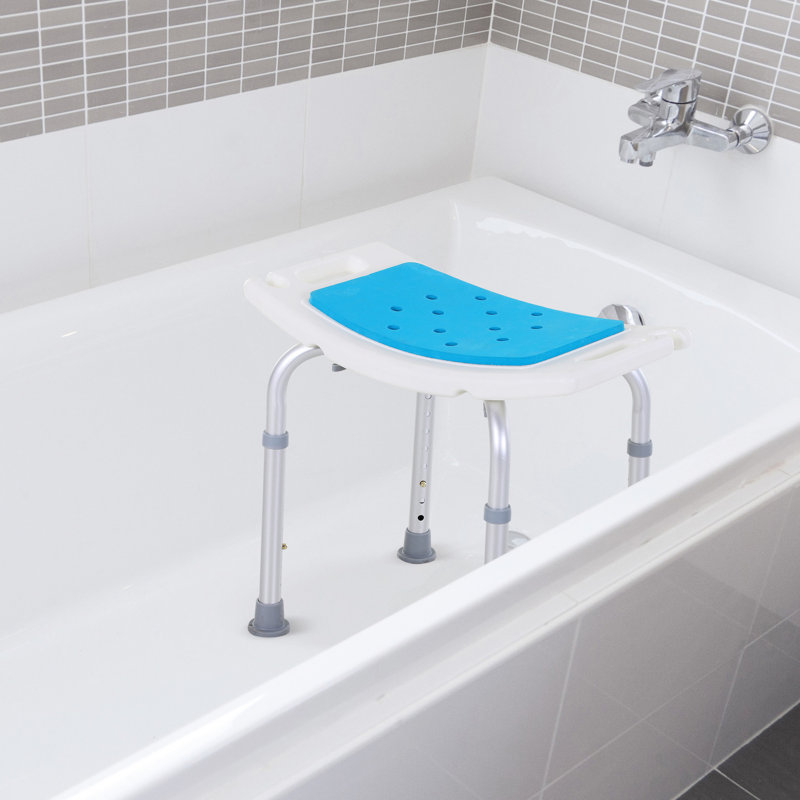 Adjustable Bath Seat For Seniors, Injured & Pregnant - 6 Levels, Non-slip, -, Blue Aluminum Stool 6-level Elderly, , Blue, Made