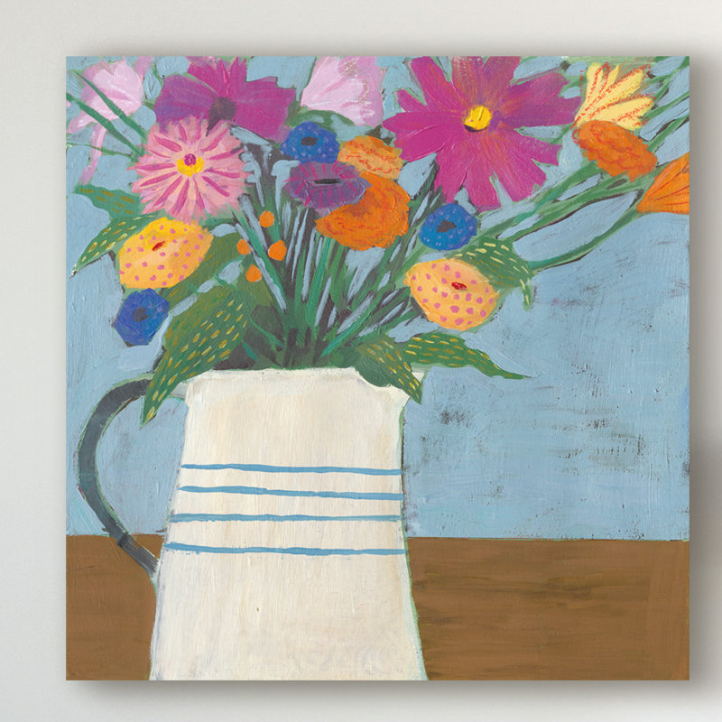« campagne flore ii », peinture sur toile tendue, H 18 po x l 18 po x P 2 po
