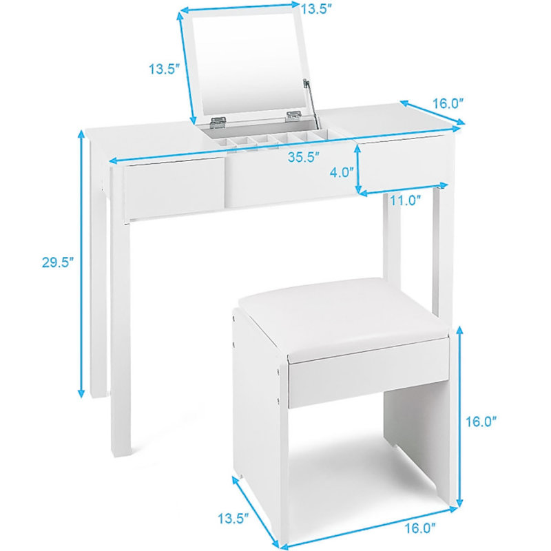 Coiffeuse Beanland, Blanc