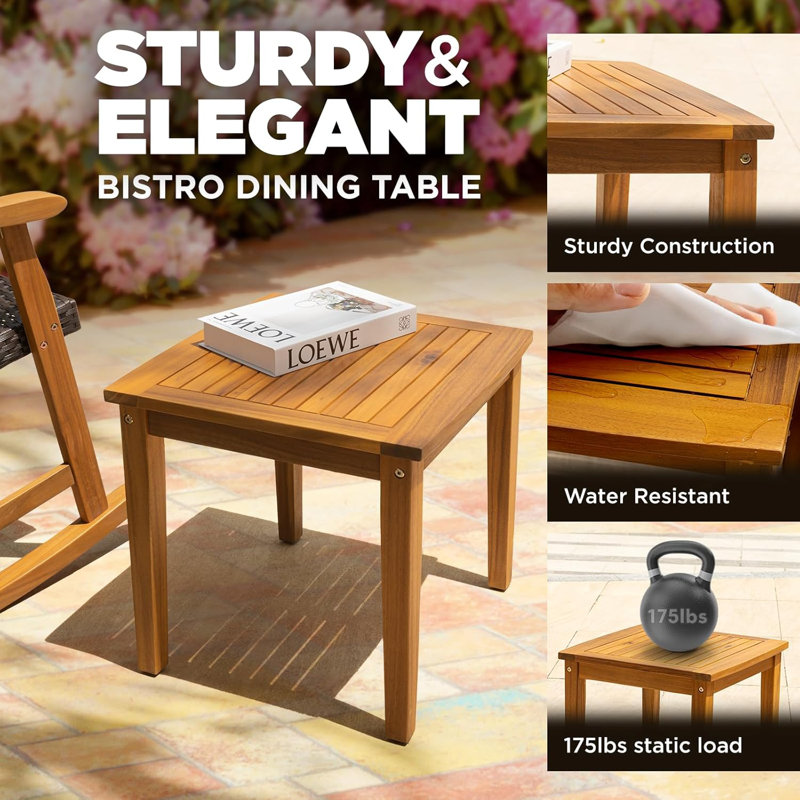 Solid Wood Wicker Outdoor Conversation Set