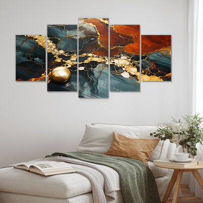 Or et vert serein abstrait marbre Dream V