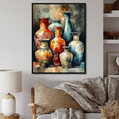 Rulon " Orange And Green Boho Pottery "