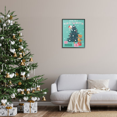 Arbre de Noël Purr-Fect, estampe numérique, design par Angela Nickeas