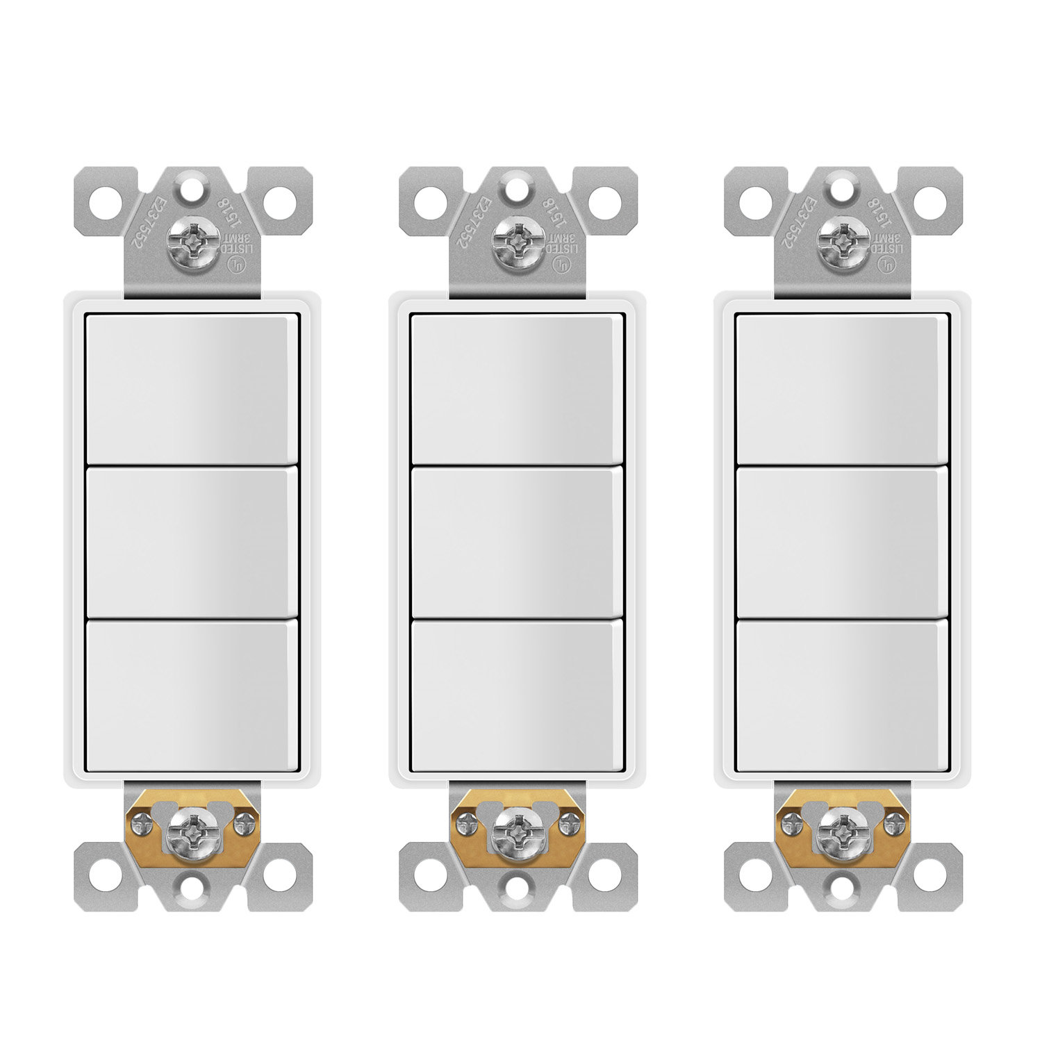 Enerlites 15-Amp Single Pole Triple Rocker Light Switch | Wayfair
