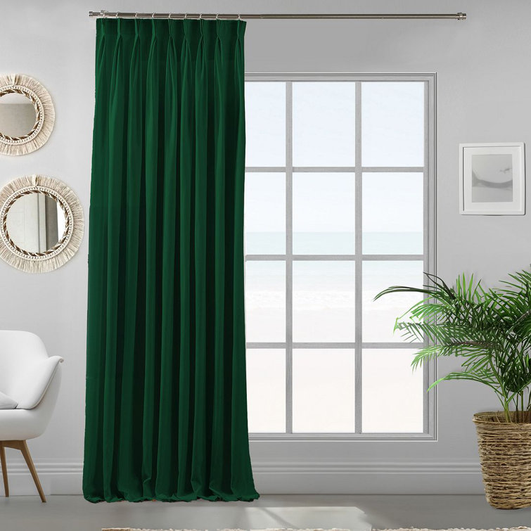 Double Pinch Pleat Extra Long & Extra Width Decorative Single Curtain Panel