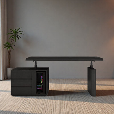 Height-adjustable desk computer table