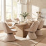 Ensemble de table de salle à manger 7 pièces Aurelio avec chaises pivotantes à 180 ° et plateau en bois