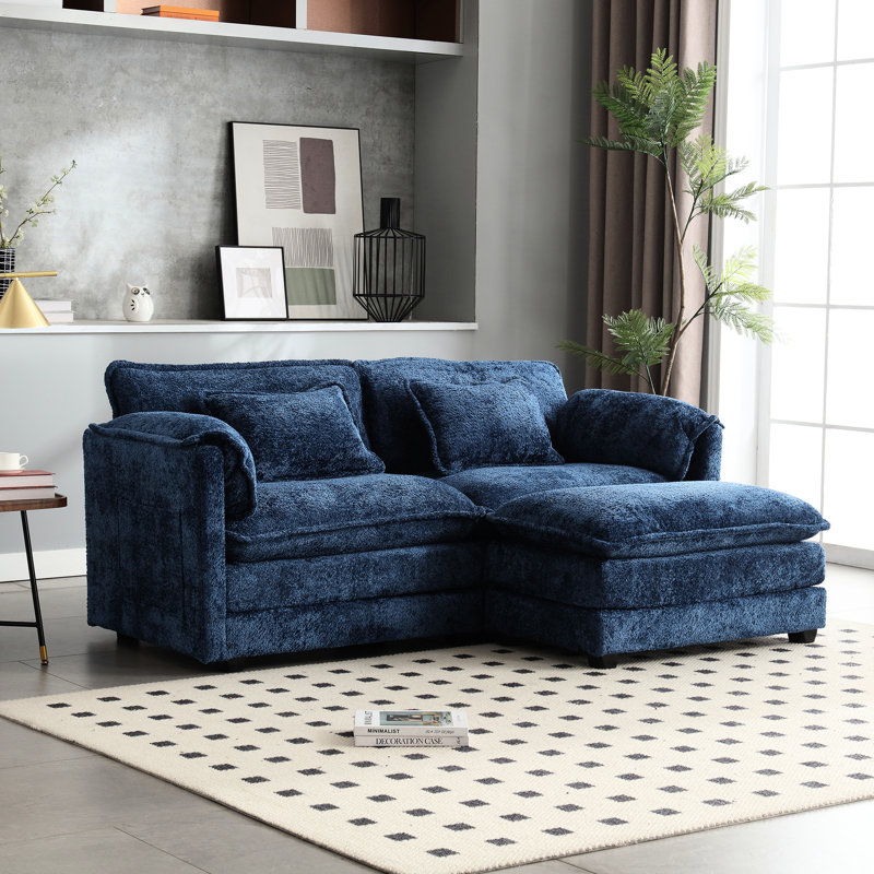 Doux chenille douce, amovible avec des poches latérales utiles, rembourrage en éponge haute densité, grand siège, repose-pieds réglable pour le positionnement du tissu - mousse, détente supplémentaire, taille 76,77 x 29,53 x 31,10 pouces