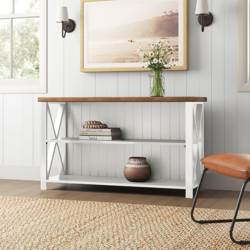 Halima 52" Solid Wood Console Table, White