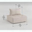 Fauteuil modulaire sans accoudoirs - Boucle beige - Style repose-pieds carré capitonné