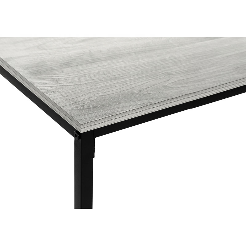 Accent Living Room Table, 40"L Rectangular, Gray Laminate, Black Metal Construction Rectangular Laminate Side 40"L, Legs, For Use