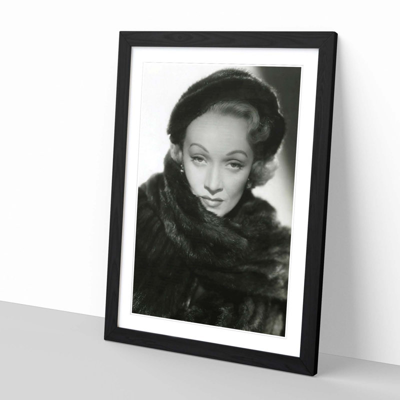 Marlene Dietrich Framed Photographic - Framed Print, Black