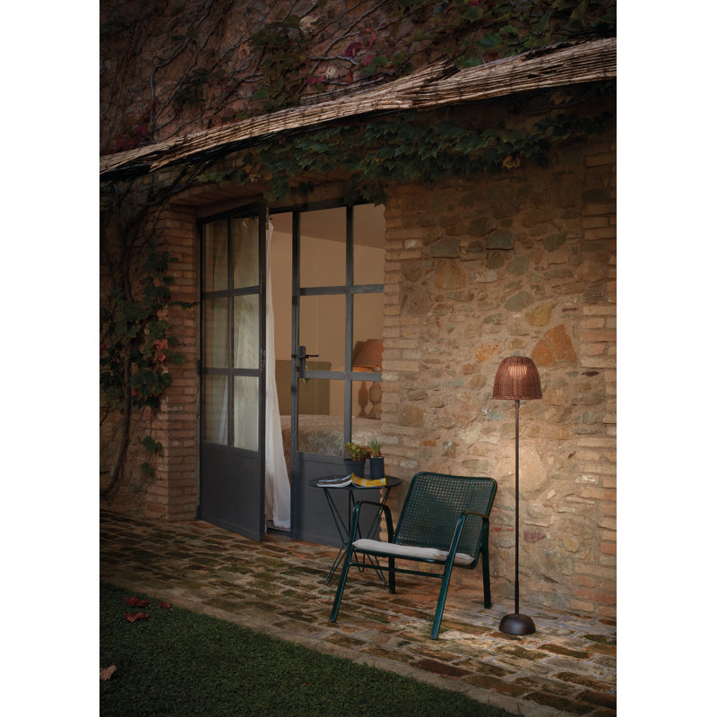 Atticus 44.88'' LED Traditional Floor Lamp with USB, Graphite Brown, Brown