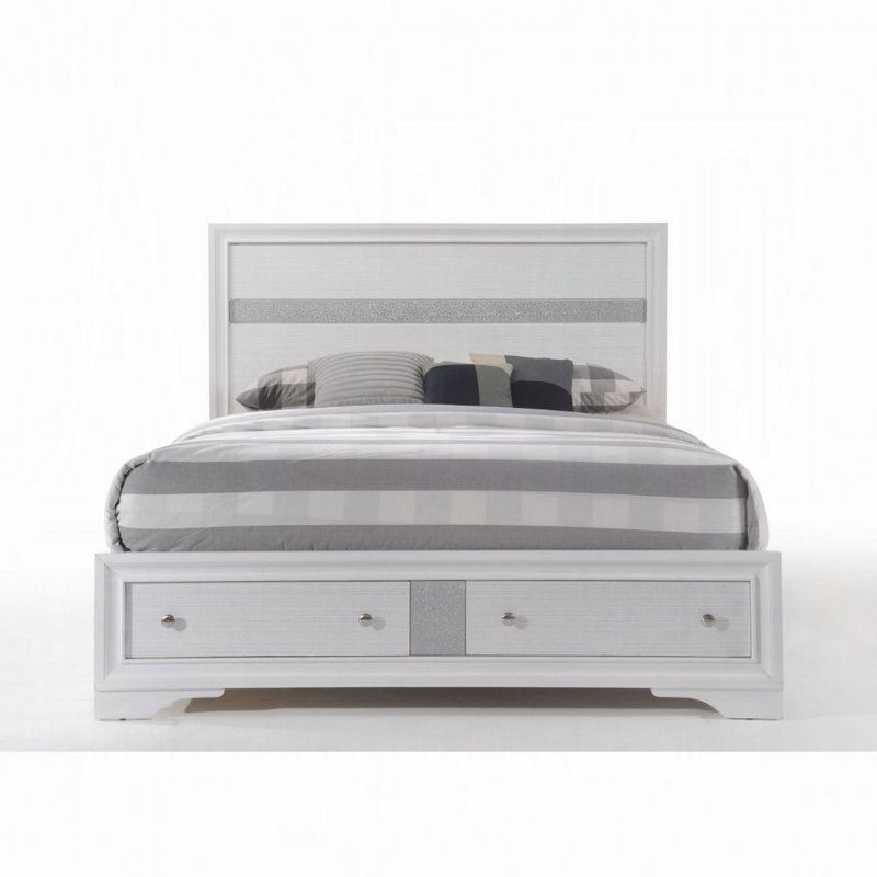 Blanding Platform Storage Bed, Queen, White