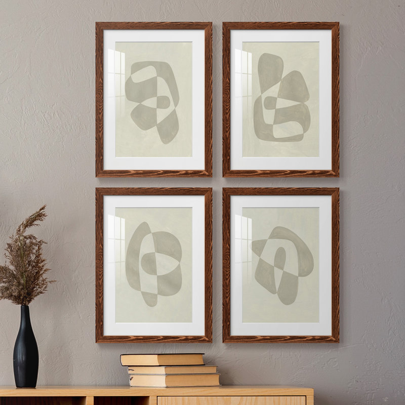 «Soft Shape I», ensemble de 4 reproductions de cadres photo, H 43,5 po x l 31,5 po x P 1 po, Érable
