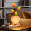 Lampe de table 12 po avec 3 tulipes orange